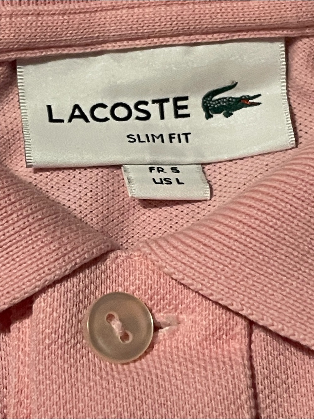 Lacoste Classic Fit Petit Piqué Polo Shirt - Light Pink Size: Large - Picture 3 of 9